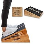 KZEBRA Professional Wooden Slant Board, 5 Positions Adjustable Slant Board for Calf Stretching Squats Incline Board and Calf Stretcher, Slant Squat Board for Knees Ankle Heel Feet Leg