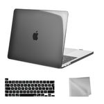 MOSISO Compatible with MacBook Pro 13 inch Case M2 M1 2024 2023 2022-2016 Release A2338 A2289 A2251 A2159 A1989 A1706 A1708, Plastic Hard Shell Case & Keyboard Cover Skin & Wipe Cloth, Crystal Black