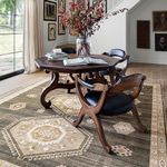 Rugs USA x Lauren Liess Taro Medallion Machine Washable Area Rug, 5' x 8', Dark Brown