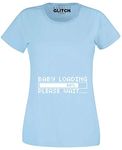 Reality Glitch Womens Baby Loading (Not Pregnancy Wear) T Shirt (Sky Blue-Medium)