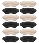 Heel Grips Liner Cushions Inserts for Loose Shoes, Heel Pads Snugs for Shoe Too Big Men Women, Filler Improved Shoe Fit and Comfort, Prevent Heel Slip and Blister (Pale Apricot+Black(6 Pairs))