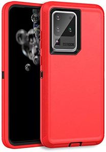 MXX Compatible with Samsung Galaxy S20 Ultra Case, 3-Layer Super Protective Full Heavy Duty Tough Rugged Bumper Cover, Shock & Dust Proof, Made for Galaxy s20 Ultra Phone Case 5G (Red)