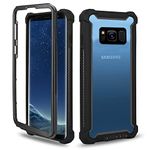 Asuwish Phone Case for Samsung Galaxy S8 Cover Rugged Shockproof Hard Drop Proof Full Body Protective Heavy Duty Hybrid Dual Layer Cell Accessories Glaxay S 8 Gaxaly 8S Edge SM-G950U Women Men Black