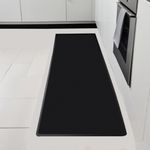 LuxSway Anti fatigue standing mat, Washable kitchen mat floor, Heavy Duty Anti Fatigue rug, Non Slip waterproof runner, standing desk mats, 150cmx 44cm, black