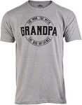 Grandpa: Man, Myth, Bad Influence | Funny Dad Joke Papa Grandfather Humor Shirt for Men T-Shirt-(Adult,M) Heather Grey