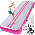 ROMELANDS Air Gymnastics Track Tumbling Mat, 16ft, 4-Inch Thick Inflatable Air Cushion Gymnastics Mat with Air Pump for Home, Gym, Cheerleading, Yoga, Dance & Water Fun