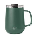 Simple Modern Travel Coffee Mug with Handle | Insulated Stainless Steel Coffee Tumbler Tea Cup | Gifts for Women & Men | Voyager Collection | 12oz | Forest