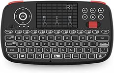 Rii (Upgrade) i4 Mini Bluetooth Keyboard with Touchpad, Blacklit Portable Wireless Keyboard with 2.4G USB Dongle for Smartphones, PC, Tablet, Laptop TV Box iOS Android Windows Mac.Black