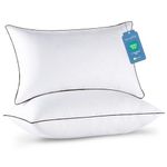 King Size Pillows 2 Pack for Sleeping, Soft and Supportive Bed Pillows for Side Back and Stomach Sleeper, Down Alternative Hotel Collection Pillows 2 Pack - 20x36 Inches