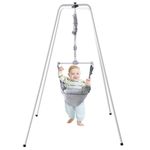 VEVOR Baby Jumper with Stand, Height-Adjustable Baby Jumpers and Bouncers, 35LBS Loading Toddler Infant Jumper for 6+ Months, Quick-Folding Indoor/Outdoor Jumper Exerciser Gift for Babies