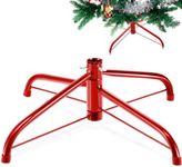 Roowest Christmas Tree Base Stand Folding Artificial Xmas Tree Base Holder Replacement Iron Metal Tree Base for Artificial Christmas Tree(Red, 16 Inch)