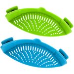 Snap Strainer, DaKuan 2 Packs of Hands-free Clip-on Heat Resistant Colander Pour Spout for Pasta Vegetable Noodles Pot bowl Pan