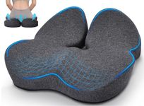 Memory Foam Seat Cushion for Office Chair, Car Seat Cushions with Patented Wrapped Design for Long Sitting and Driving People, Chair Cushion for Pressure Relief Sciatica & Pain Relief