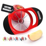 SCHVUBENR 3.5 Inch Apple Slicer - Professional Apple Cutter - Stainless Steel Apple Corer - Super Sharp Apple Slicer and Corer - Apple Corer Tool with 8 Sharp Blades(Red)