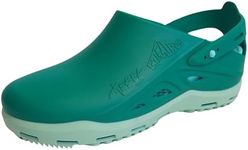 CALZURO Rebel Autoclavable Clogs, Non Slip, Rubber Shoes, Eco Friendly, Nursing Shoes, Great for Gardening + Food Service, Cruelty Free Green-Pistachio Women’s 8.0 – 8.5 Men’s 6.0 – 6.5 (37/38)