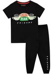 FRIENDS Girls Central Perk Pyjamas Black Age 14 to 15 Years