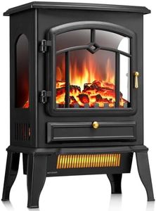 Electric Fireplace Heater with Thermostat Control, 15" Cathedral Stylish Small Fireplace Stove Heater, 3D Realistic Flame Effects, Overheating Safe Design