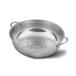 ONPRIX Stainless Steel Micro-Perforated Colander Kitchen Strainer Sieve with Handle - Large 5 Quart Bowl - Pasta, Rice, Fruit, Vegetable Drainer(Color Silver)