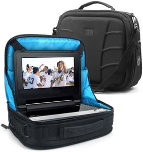 USA Gear Portable DVD Player Case - S11 Car Headrest Holder Compatible with DBPOWER 9.5" and 10.5", Insignia 10", ieGeek 9.5", Wonnie 10.5" - Travel Storage Bag for Players with 7" to 10" Screens