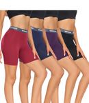 wirarpa Women’s Boxer Briefs Modal Underwear High Waisted Boyshorts Panties Anti Chafing Shorts 4 Pack Assorted Large