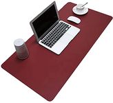 TOMATUS® 1 PCS Non-Slip Desk Pad, Waterproof PVC Leather Desk Table Protector, Ultra Thin Large Mouse Pad, Easy Clean Laptop Desk Writing Mat for Office Work/Home/Decor (Wine Red)