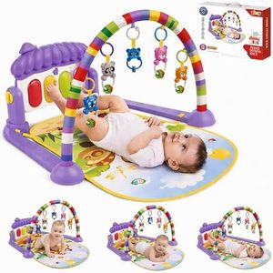 Zivvy Purple Play Gym for Babies 0 to 18 Months | Play Mat with Baby Hanging Toys for Newborn | Baby Mats for Floor | Baby Products All New Born Combo| New Born Baby Essentials & Gifts