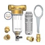 Waterdrop Backwash Spin Down Sediment Filter - Whole House Pre-Filtration System, 50-Micron, 2.5cm MNPT + 1.9cm FNPT, Traps Rust, Dust, Sand, BPA Free, Heavy Duty 316L Molybdenum Alloy Build