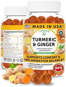 Lunakai USA Made Turmeric Gummies with Ginger & BioPerine – High Absorption Turmeric and Ginger Supplement for Inflammation, Joint & Immune Support, 60ct