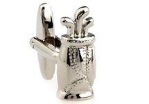 MRCUFF Golf Bag and Clubs Pair Cufflinks in a Presentation Gift Box & Polishing Cloth