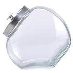 Skywin Glass Laundry Pod Container Angled Jar with Lid - Laundry Pod Storage Container for Laundry Room Organization Laundry & Dishwasher Pod Laundry Container (Clear)
