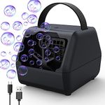 Panamalar Bubble Machine, Professional Automatic Bubble Maker Toy for Kids, 10000+ Bubble/Min with Double Wands/400ml Big Tank, 2 Speeds Electric Bubble Blower for Outdoor Party Wedding Birthday-Black