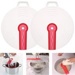 HUAKENER 2 Pack Splatter Guard for Mixer, Mixing Bowl Splatter Guard, Silicone Splatter Cover for Egg Bowl Whisks Cover, Hand Mixer Splash Guard for Mixing Bowls of Different Sizes