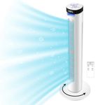 Vivo Technologies 36" Tower Fan Electric Cooling Fan with Remote Control Oscillating Fan Quiet Cooling Fan with 3 Modes & 3 Speeds Standing Floor Fans for Bedroom Home Office White