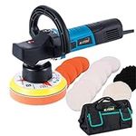 KATSU Dual Action Car Polisher, 850W 150mm 180mm Random Orbital Polisher, Electric Buffer Polishing Waxing Machine, 6 Variable Speeds, Car Detailing Kit with Polishing Sponge Set and Tool Bag 100371S