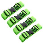 YOUTEER 4pcs 74″×2″Luggage Straps for Suitcases,Adjustable Suitcase Straps and Heavy Duty Strap Buckle Packing Straps Travel Accessories Fluorescent Green