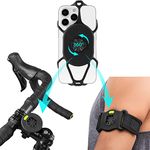 BONE 360° Rotatable 2 in 1 Detachable Cell Phone Holder for Jogging Cycling, Universal Sports Armband Bike Computer Mount for Smartphone 4.7to 7.2 Inches, Run and Bike Tie Connect Kit 2