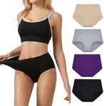 SERISIMPLE Viscose Bamboo Women Luxury Underwear Silky Comfy Ultra Soft Briefs Breathable Stretch High&Mid Waist Panties 4 pack (Medium, High-Assorted3)