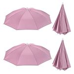 PATIKIL Umbrella Hat, 4 Pack 20 Inch Folding Sun Rain Cap Hands Free Fishing Umbrella Hat for Golf Fishing Camping Outdoor, Pink