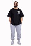 FUAARK Grow Oversized Sports and Gym T-Shirt for Men (Black, L)