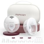 Momcozy M5 Hands Free Breast Pump, Wearable Breast Pump of Baby Mouth Double-Sealed Flange with 3 Modes & 9 Levels, Electric Breast Pump Portable - 24mm (2, Gray)