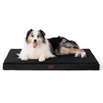 Bedsure Extra Large Dog Bed Washable - Orthopedic Dog Pillow and Mattress Mat for Dog Crate with Removable Plush Sherpa Cover, Black, 104x74x9cm