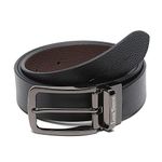 LOUIS STITCH Men's Italian Leather Reversible Belt 1.25 inch (35mm) Handcrafted Formal Waist Band with Nickel Buckle Belt for Men Gents Boys (Brown/Black) (FF-CS-) (Size-34)