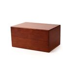 MAKEY'S Cremation Urns for Ashes, Pet Memorial Funeral Urns Box,Wooden Decorative Urn for Dog Cat,Cremation Keepsake Burial Ash Box - M (7.5 x 5 x 3.75'')