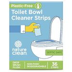 Nature Clean Toilet Bowl Cleaner Strips, Plastic Packaging Free,Effective Clean, Non-Toxic, Made without Bleach, No Chlorine, Septic Tank & Grey Water Safe