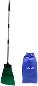 Xifando Courtyard Broom-Heavy Duty Broom Long Handle Outdoor Commercial Angle Broom with Storage Bag for Courtyard Ourdoor Travel Camping