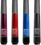 CUEBAR Pool Cues Set of 4, 58" 2-Piece Pool Sticks for Adults, 4 Billiard Cue Sticks 18 19 20 21 Oz for House Bar, 13mm Tip, Imitation Linen Grip - Purple Red Blue Black