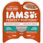 IAMS Perfect Portions Healthy Adult Wet Cat Food Grain Free Paté - Tuna, 75g Tray (24 Pack)