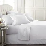 Danjor Linens California King Sheet Set - 6 Piece Set Including 4 Pillowcases - Deep Pockets - Breathable, Soft Bed Sheets - Wrinkle Free - Machine Washable - White Cal King Bed Sheets - 6 pc