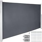 VEVOR Retractable Side Awning 118" x 63", Retractable Patio Screen Waterproof, Retractable Room Divider Grey for Privacy, Garden, Outdoor, Patio and Terrace