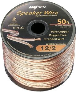 High Performance 12 Gauge Speaker Wire, Oxygen Free Pure Copper - UL Listed Class 2 (50 Feet Spool)